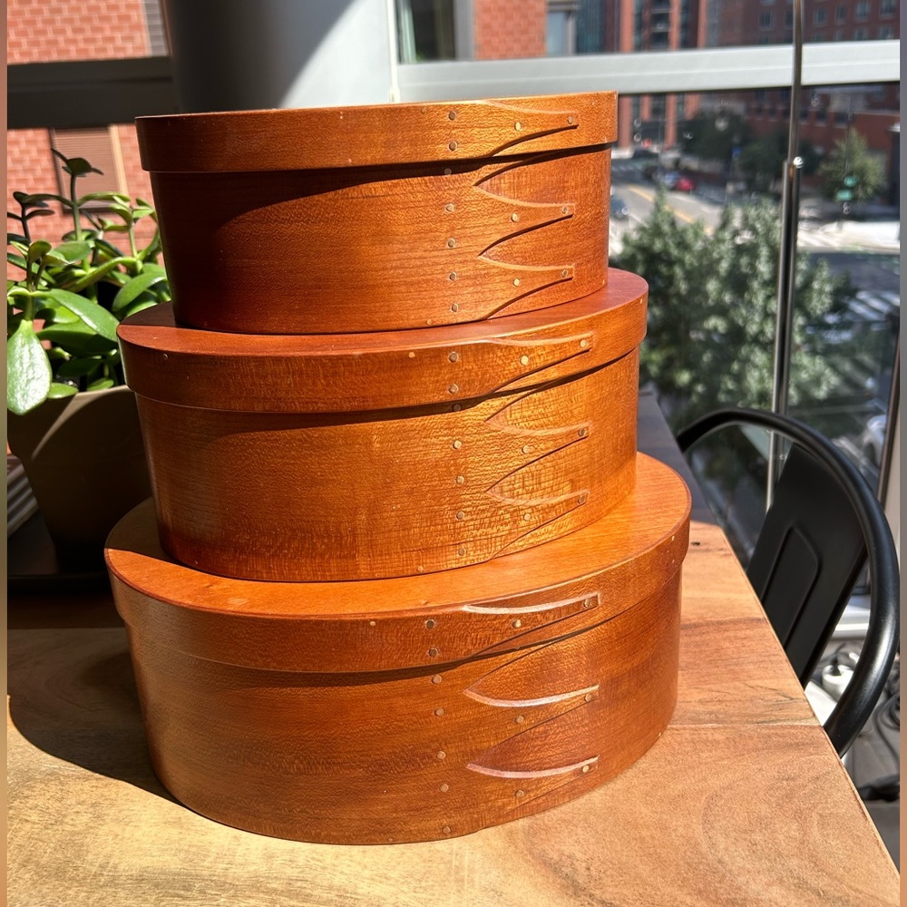 Orleans Carpenters Shaker Style Oval Boxes Set of Three